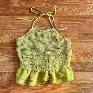 Anthropology Milk & Honey Crochet Halter Top